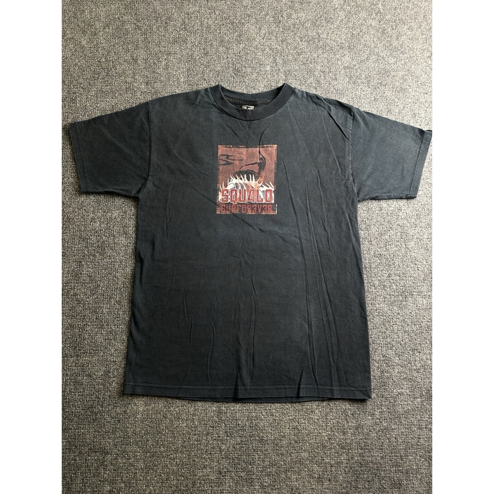 Mens 2004 Squalo Surfwear Graphic T Shirt Black, Size L